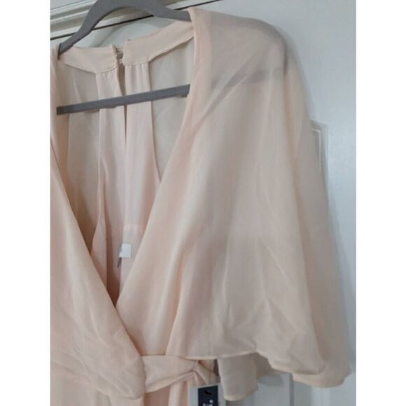 Modcloth Queen of Eden Wrap Dress Large‎ blush pink NWTs maxi chiffon bridesmaid - Picture 4 of 10